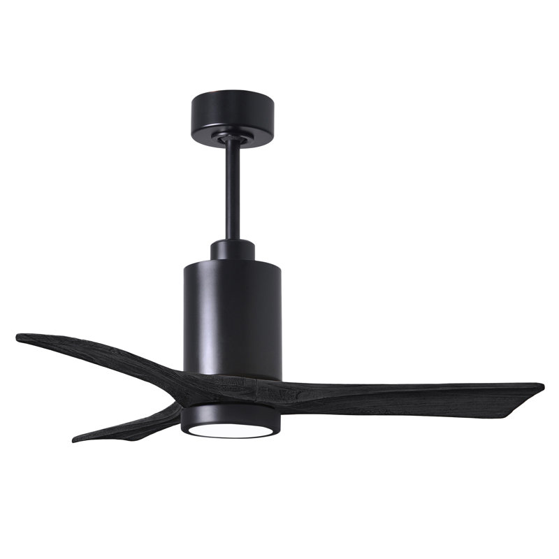 Patricia LED Downrod Ceiling Fan, Matte Black, Matte Black, 60"
