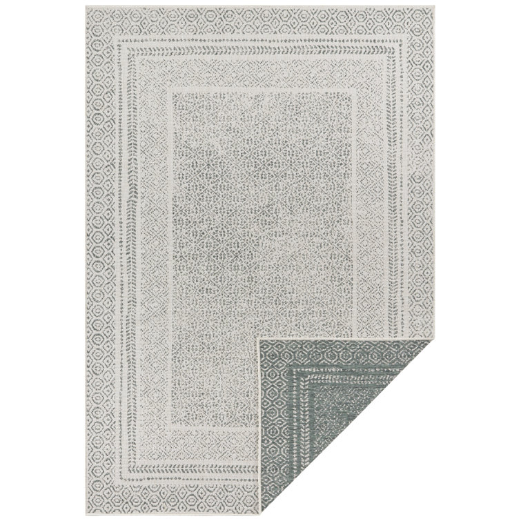 Frame Flatweave Green Rug