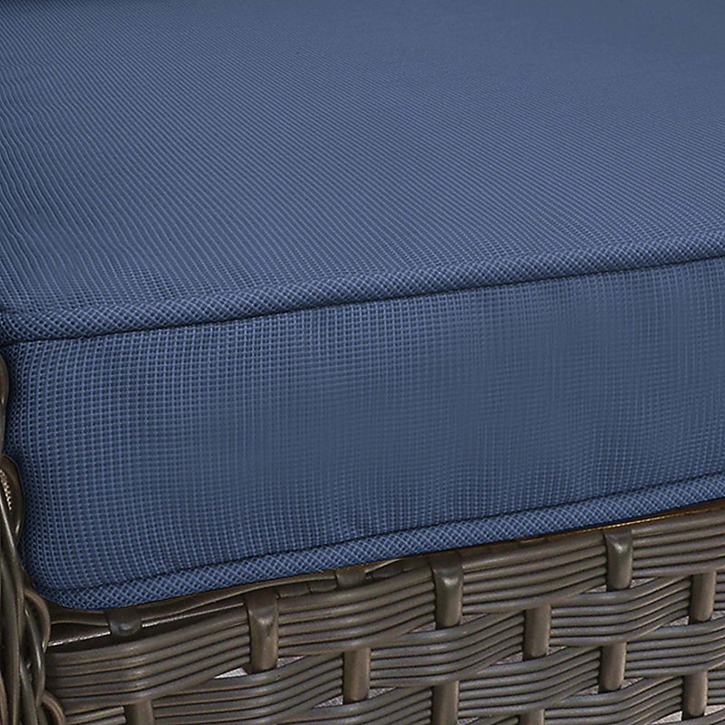 3 Pieces Conversation Set  With Side Table, Navy Blue