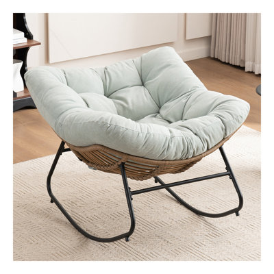 Chaise berçante, chaise d'appoint rembourrée en chenille, chaise berçante moderne pour chambre à coucher, salon, appartement