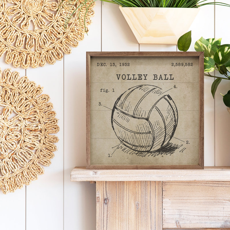 Volleyball brun verni, H 4 po x l 4 po