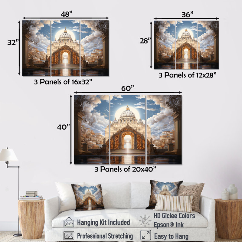Ensemble de salon mural St. Peter's Pearly Gates I - Christianity, Toile tendue, H 32 po x l 48 po x P 1 po