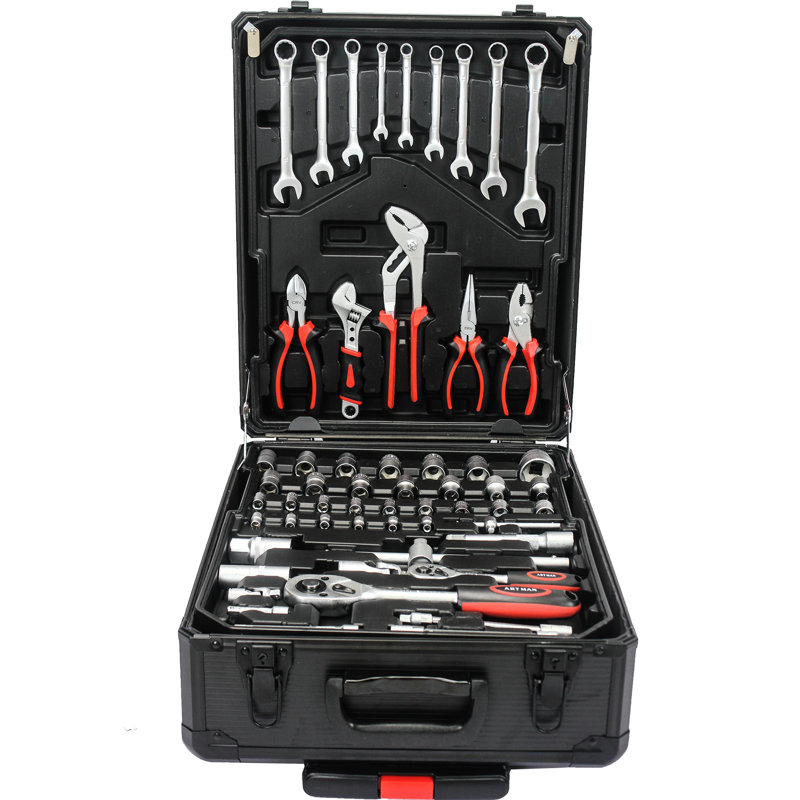 4 899Pcs Outil de réparation pour bricoleur avec rangement mobile - Boîte de rangement verrouillable pour jardin noir, Noir