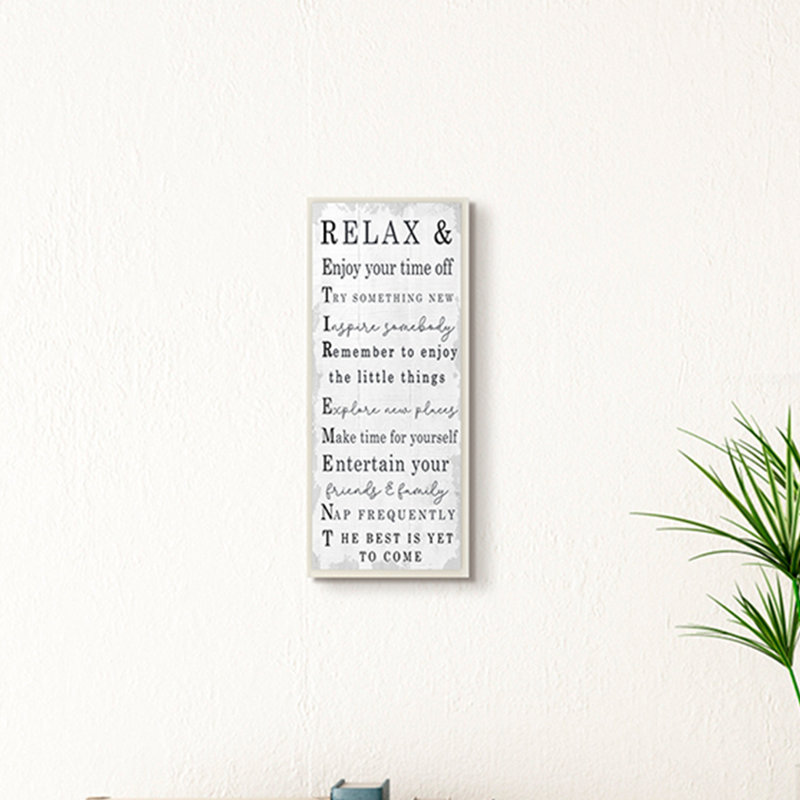 Relaxez et profitez des phrases de retraite, H 17 po x l 7 po, Plaque de bois