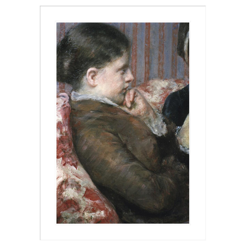 Détail montrant le profil d'une femme d'une tasse de thé par Mary Cassatt, H 41,5 po x l 29,93 po