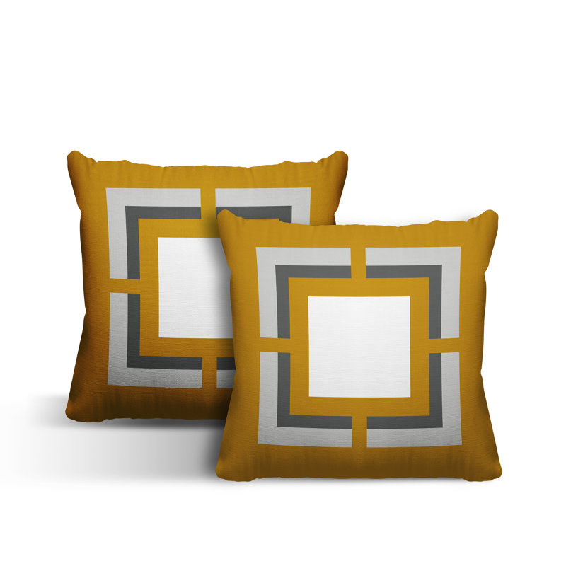  Coussin intérieur / extérieur, L 15 po x H 15 po, Jaune