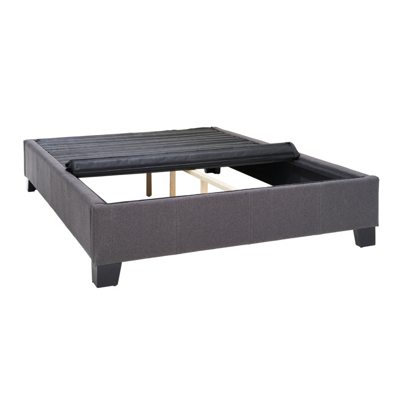 Base de lit tapissier Modern Contempo, Gris, Très grand lit