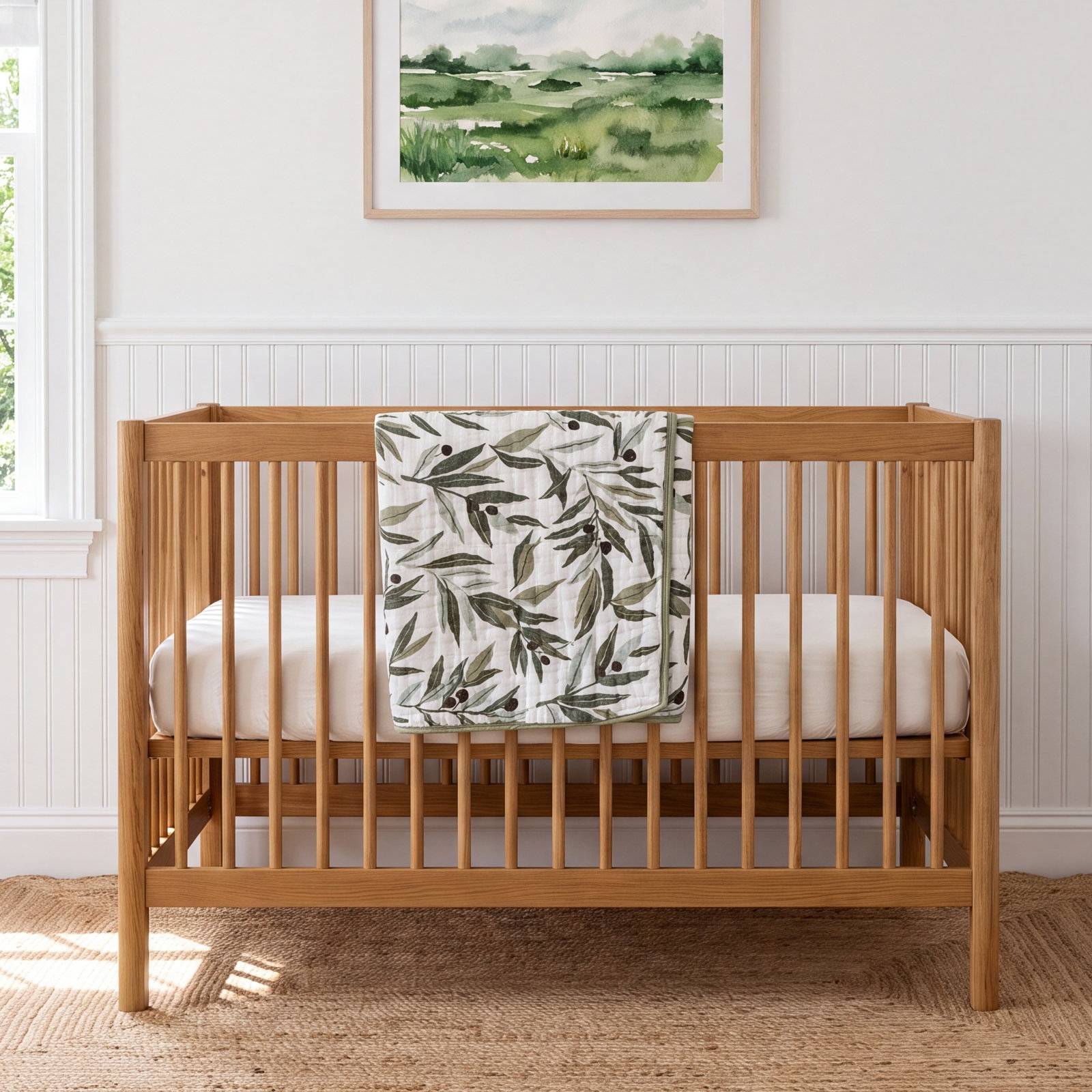 Olive Branches Organic Muslin Quilt