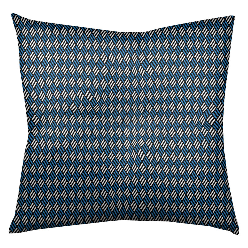 Coussin de sol Katelyn Elizabeth, 26 x 26, Noir / Bleu