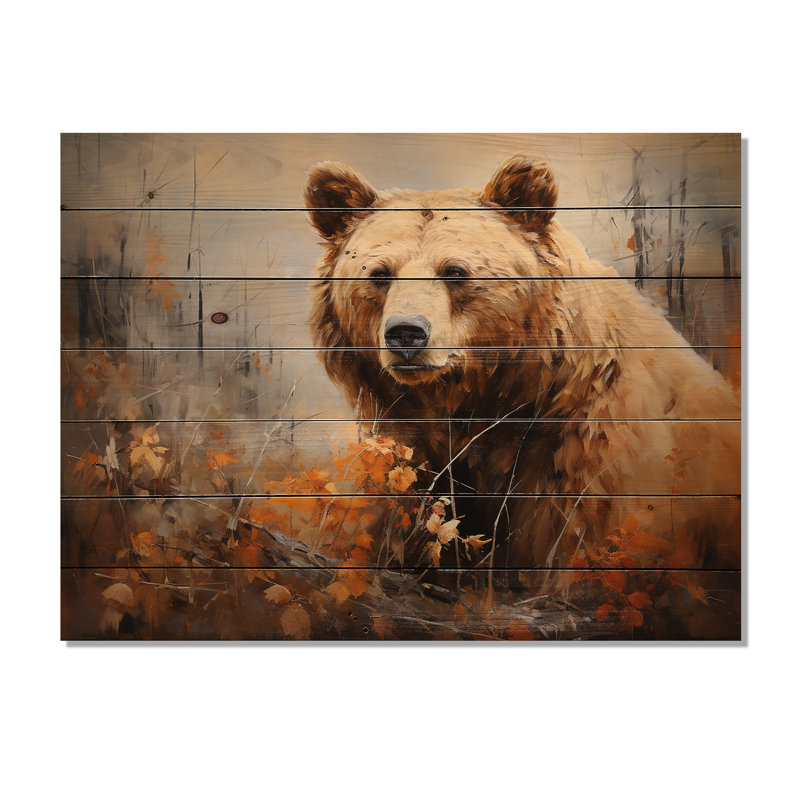 «Bobbye Bear Bears», impression sur bois naturel, H 30 po x l 40 po x P 0,78 po