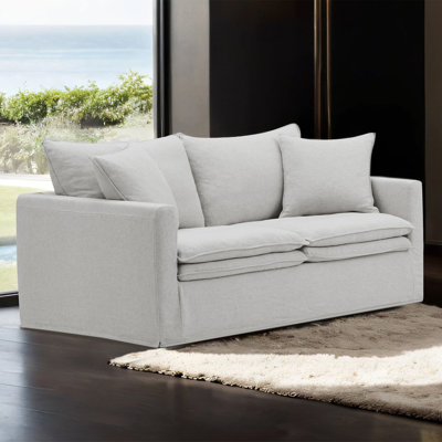 Causeuse transitionnelle l 68 po, gris clair