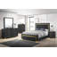 Glamorous 1Pc Modern Glam Style 2-Drawer Nightstand Black Gold Finish Gold-Coloured Hardware Bedroom Furniture