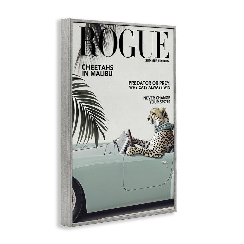 «Rogue Cheetah», estampe numérique encadrée par Annabelle Hall, H 18 po x l 12 po, Estampe numérique Farmhouse