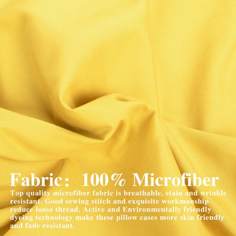 Mellow Yellow Cotton Queen Pillow Shams with Flange