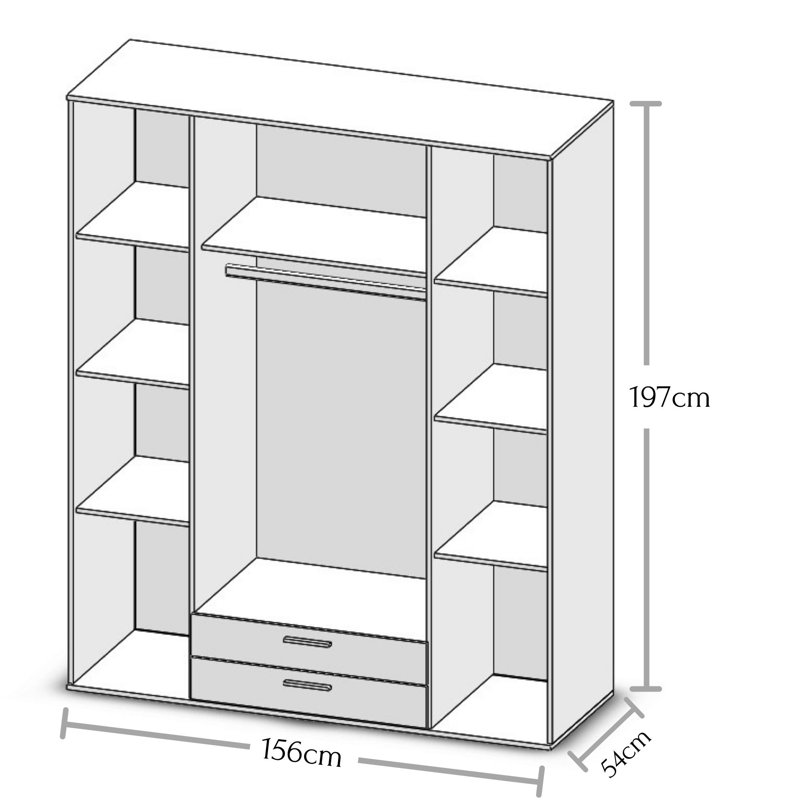 Amirkhan 4 Door Manufactured Wood Wardrobe