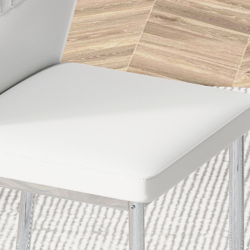 Ensemble de chaises de salle à manger moderne, Argent argent, 6, Blanc