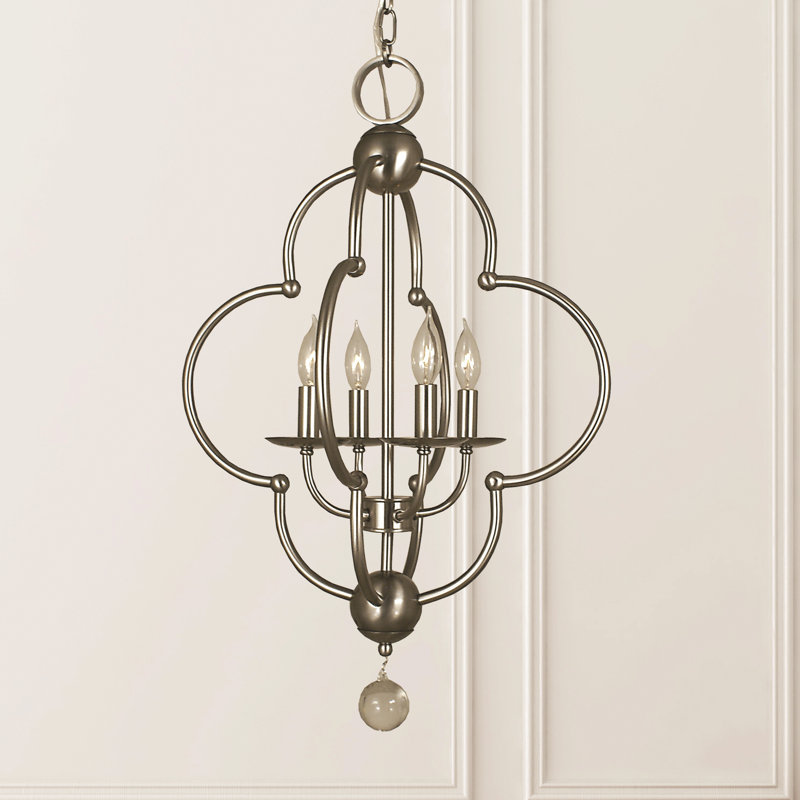 Goins 4 - Light Lantern Geometric Chandelier, Mahogany Bronze