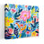 Fleurs bleues, art moderne abstrait, audacieux et coloré