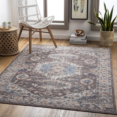 Tapis d'intérieur / extérieur brun foncé Gryska