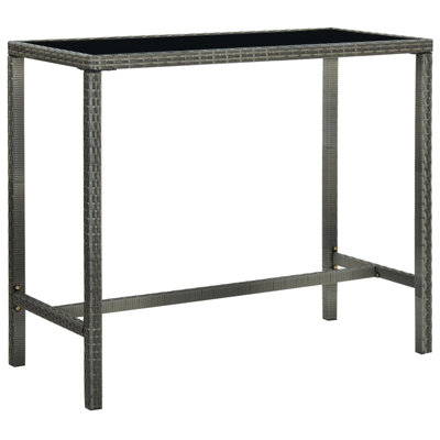 Evalei Rectangular Metal Outdoor Bar Table , 130cm cm W 60cm cm D