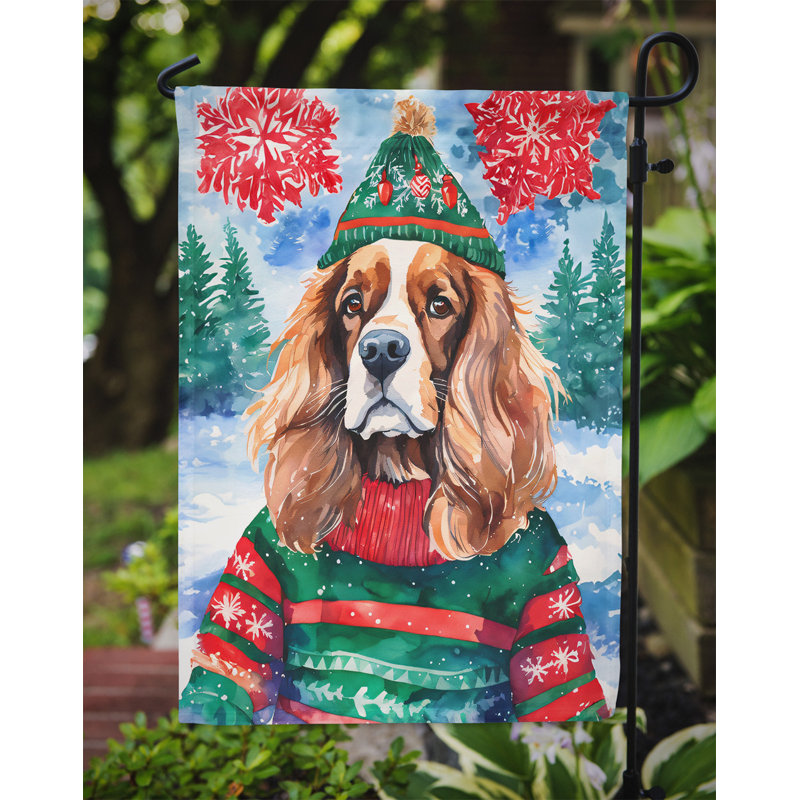 Polyester double face Noël, H 15,5 po x l 11,25 po