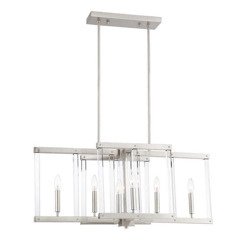 Lustre géométrique unique à 6 lumières Gerhard, Nickel poli
