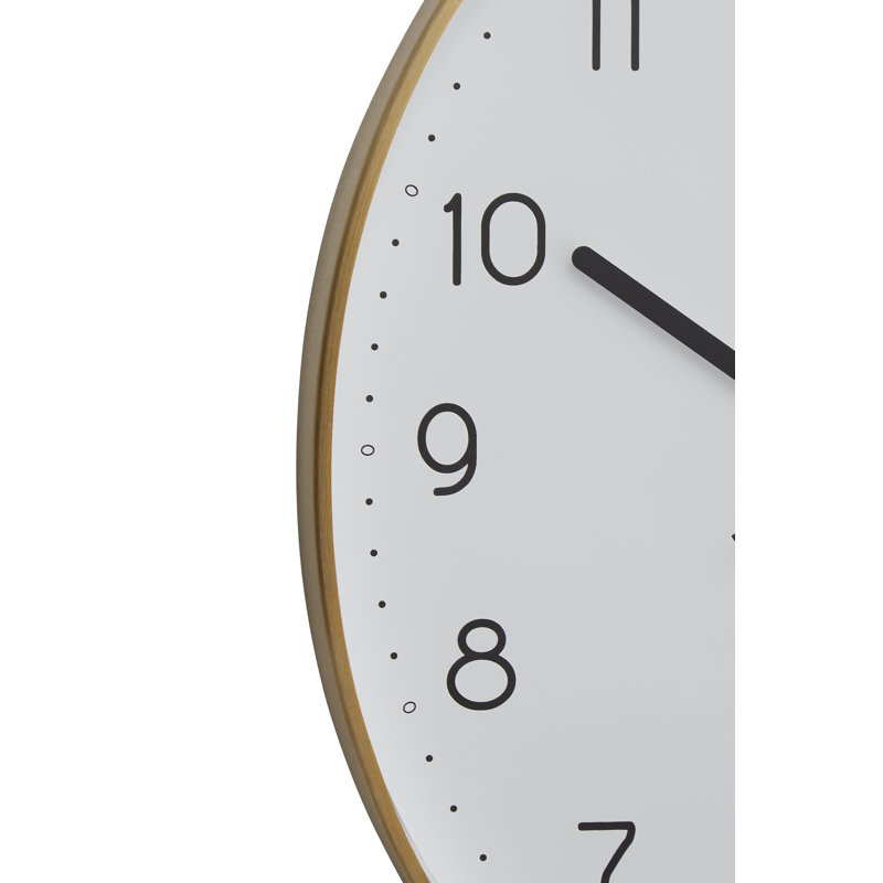 Samson Metal Wall Clock, Gold/White