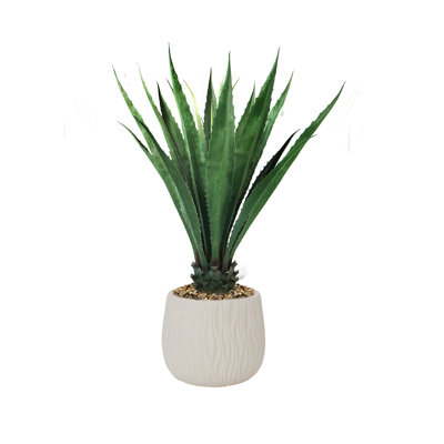 Artificial Agave In A Shell Designed Fiberstone Planter