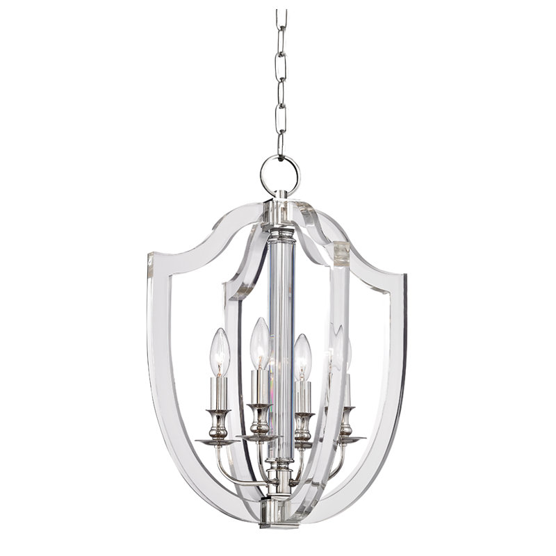 Arietta 4 - Light Chandelier, 17" H X 12.25" W X 12.25" D, Polished Nickel