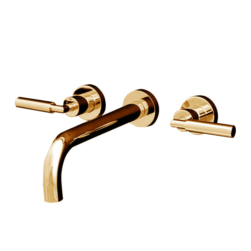 Cigno Wall Mounted Bathroom Faucet, Brushed Gold