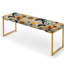 Éclectique jaune, motif floral bohème - banc rembourré botanique doré