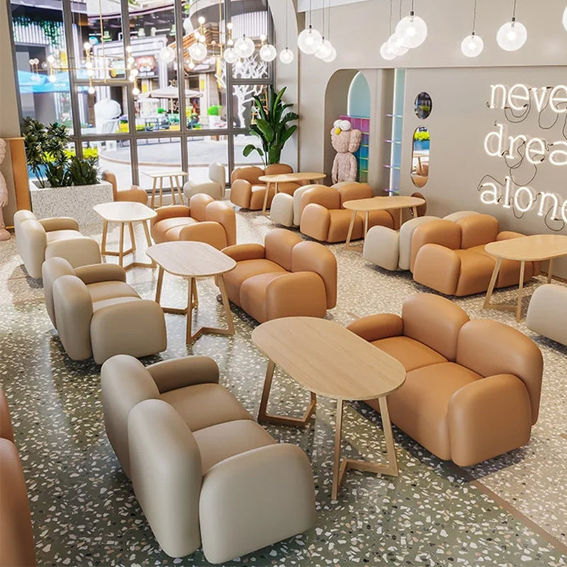Banc rembourré en similicuir restaurant Cafe Cafe, Beige