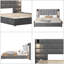 Structure de lit rembourrée en velours de très grande taille avec applique murale et port USB Luxury - gris-576832045