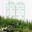 71 treillis de jardin en métal 71 po x 19,7 po, support de fleurs d'extérieur rouille, assemblage facile, fabrication, pour jasmin, concombre, vignes de pois, paquet de treillis 71 po x 19,7 po, plantes antirouille, structure, matinée