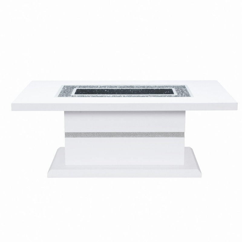 Coffee Table, White, 20" H x 52" L x 28" W