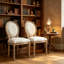 Chaise de salle à manger rembourrée en bois massif à dossier très Louis H 20 po Amando-763825503