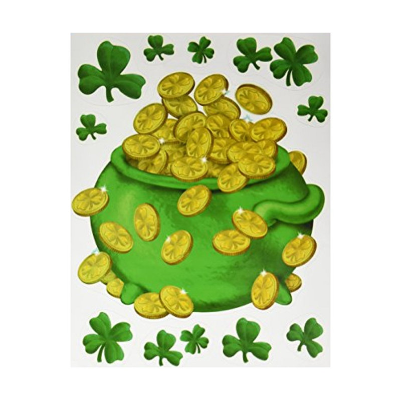 Décorations de Noël en pot-o-or 12 po x 17 po PMU St. Patrick's Day Decorations (3 / feuille) Pqt / 1