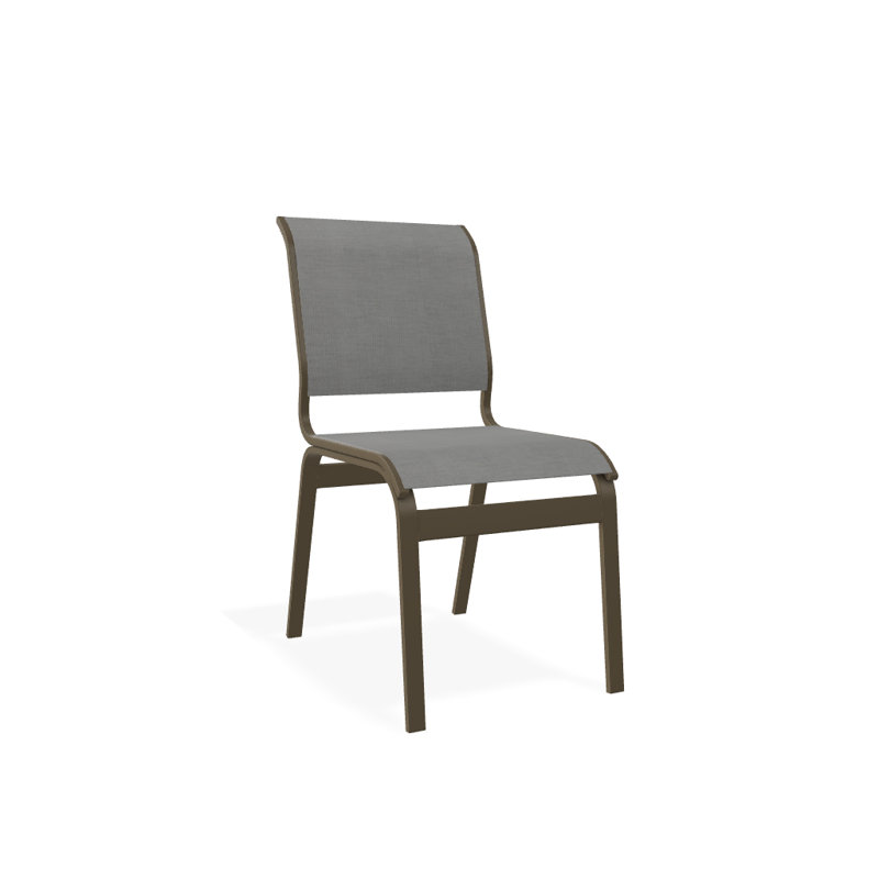 Chaise d'appoint de salle à manger Hiraku, Alliage Sunbrella®, Bois de plage texturé