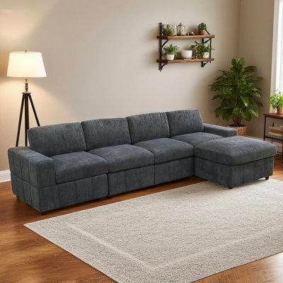 5-Piece Corduroy Modular Sectional Sofa