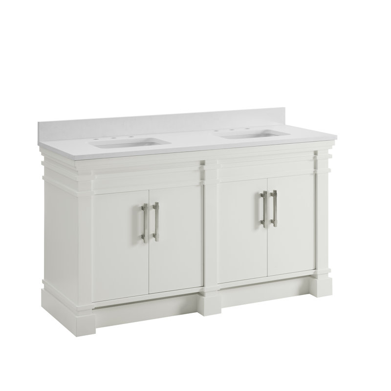 FLW Harmony 36 Wood Sink Vanity, White, 60
