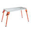 Table de soudage pliable 112 x 53 cm, établi de soudage d'une capacité de 227 kg avec hauteur réglable sur 4 niveaux, établi en acier au carbone avec 6 emplacements pour outils et trous de fixation de 16 mm pour la réparation d'assemblages de soudage