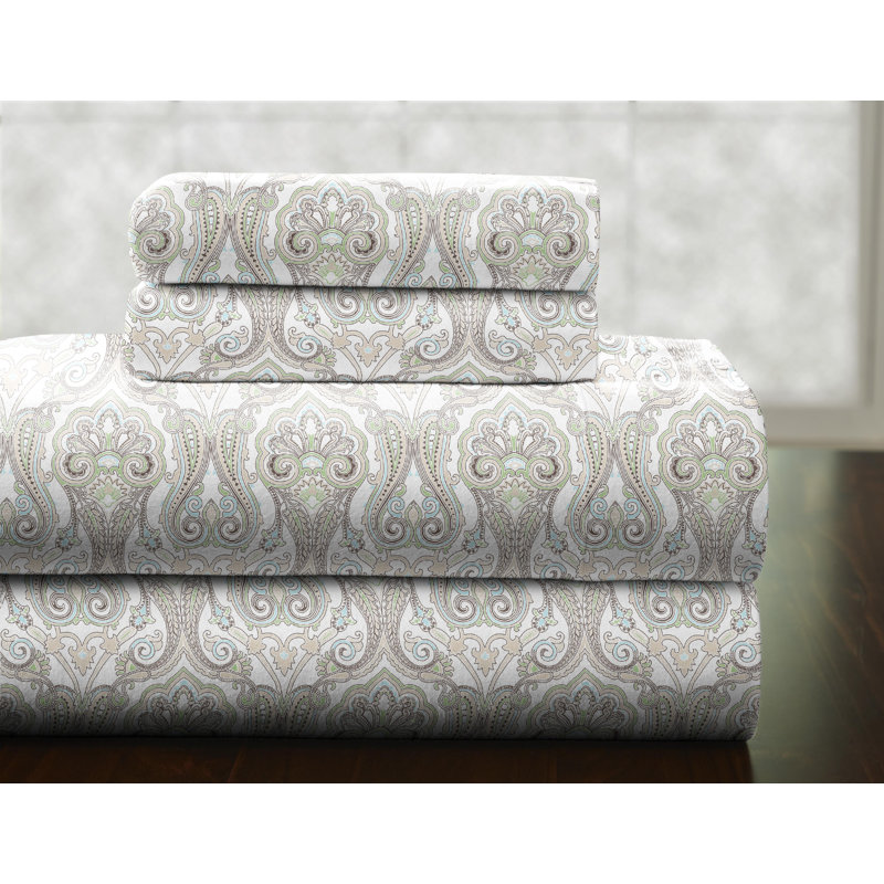 Ornate Traditional Flannel Damask Duvet Cover, King/California King