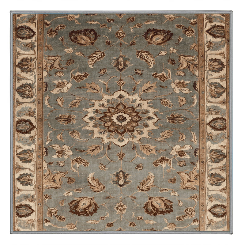 Tapis persan gris lavable à la machine, Carré 3 pi