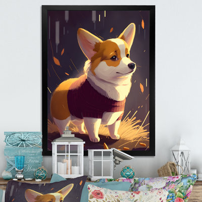 «Cute Little Corgi Dog», reproduction sur toile