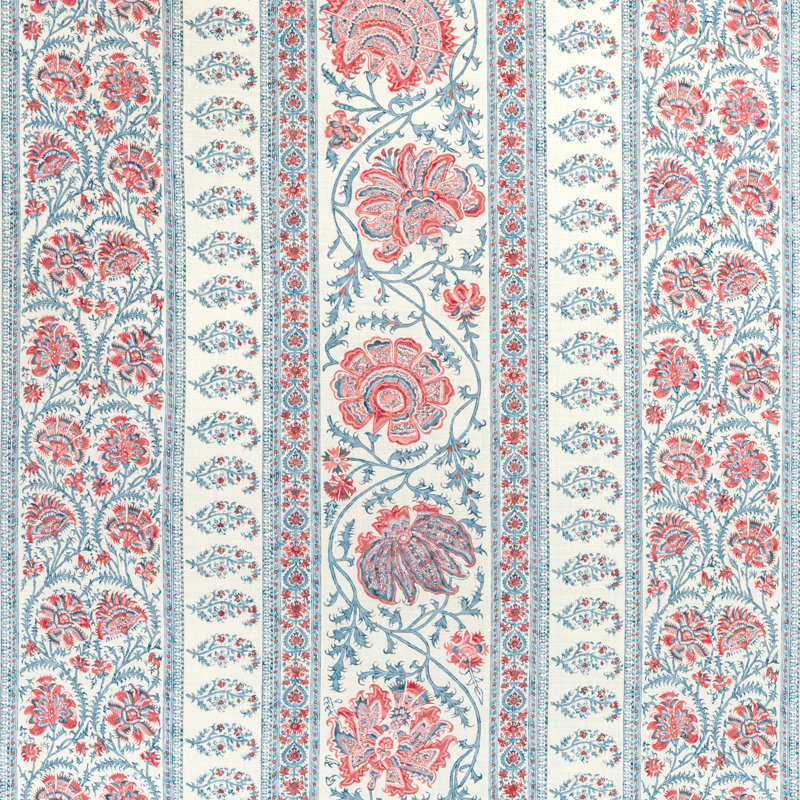 Indiennes Stripe Fabric, Berry