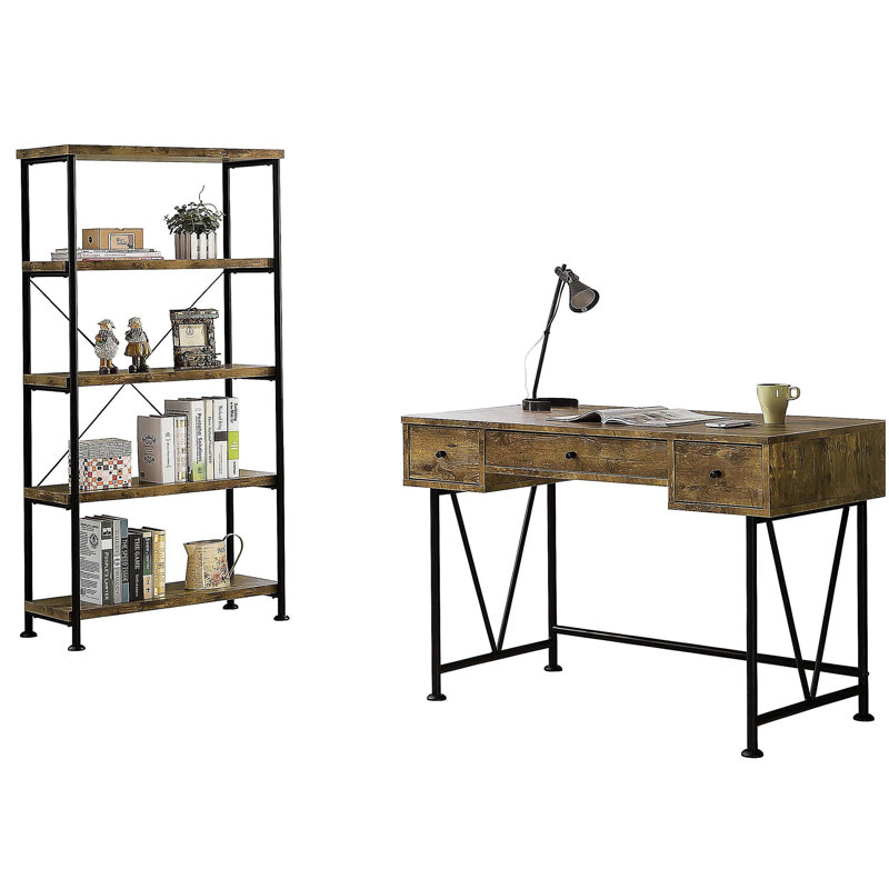 Bureau d'ordinateur et bibliothèque 2 pièces Avon