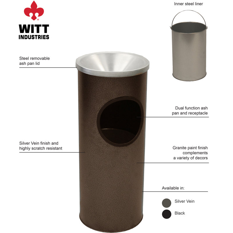 Poubelle 3 gallons receptacle, Argent