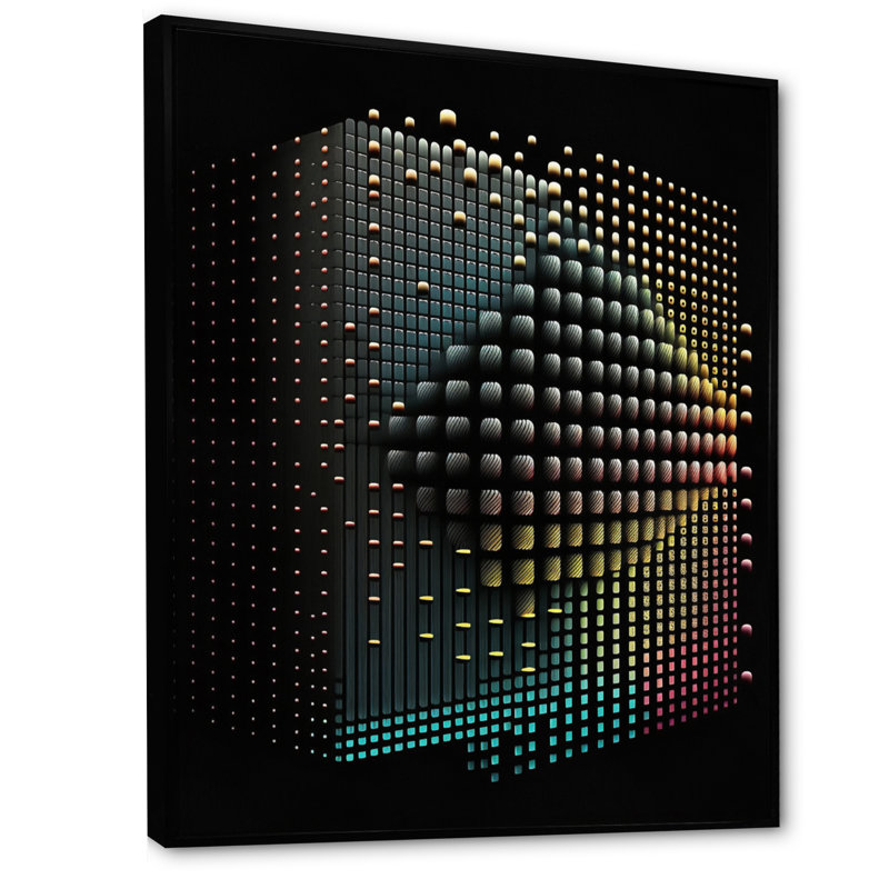 Luminogramme multidimensionnel III - reproduction sur toile, H 32 po x l 24 po x P 1 po, Toile avec cadre flottant noir