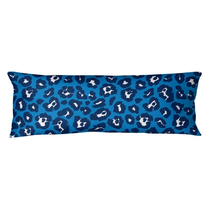 Luxury Plaid Polyester Body Pillow Medium Support Pillow, Microfiber, Blue/White, Medium