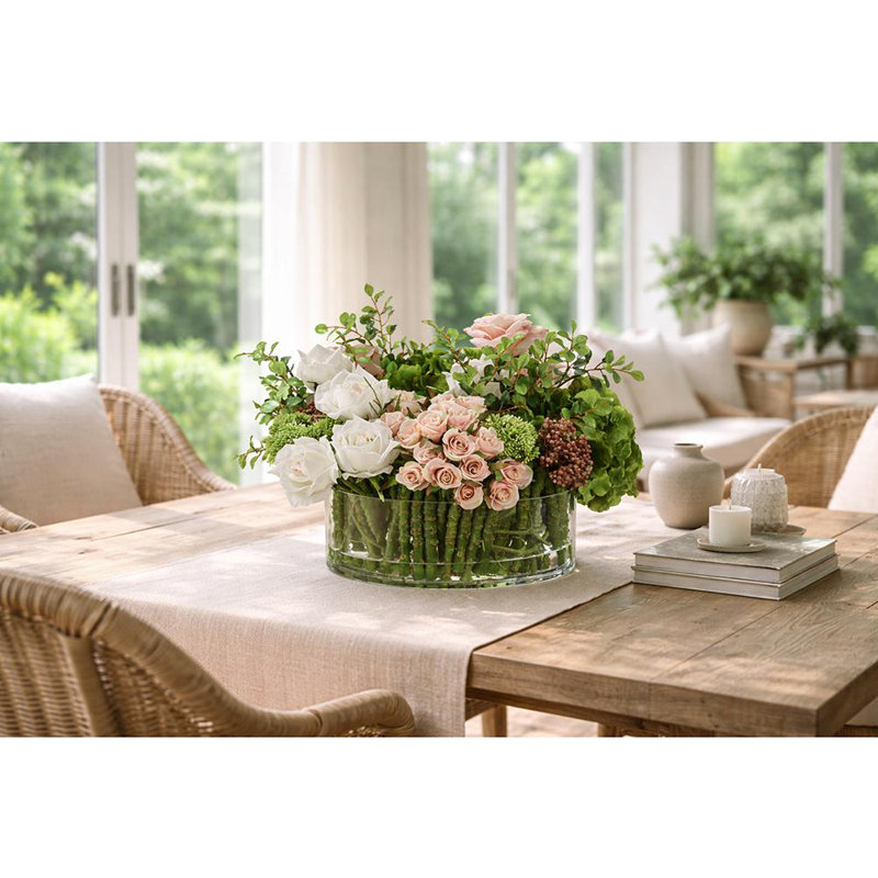14"HYDRANGEA/ROSE MIXED (P)